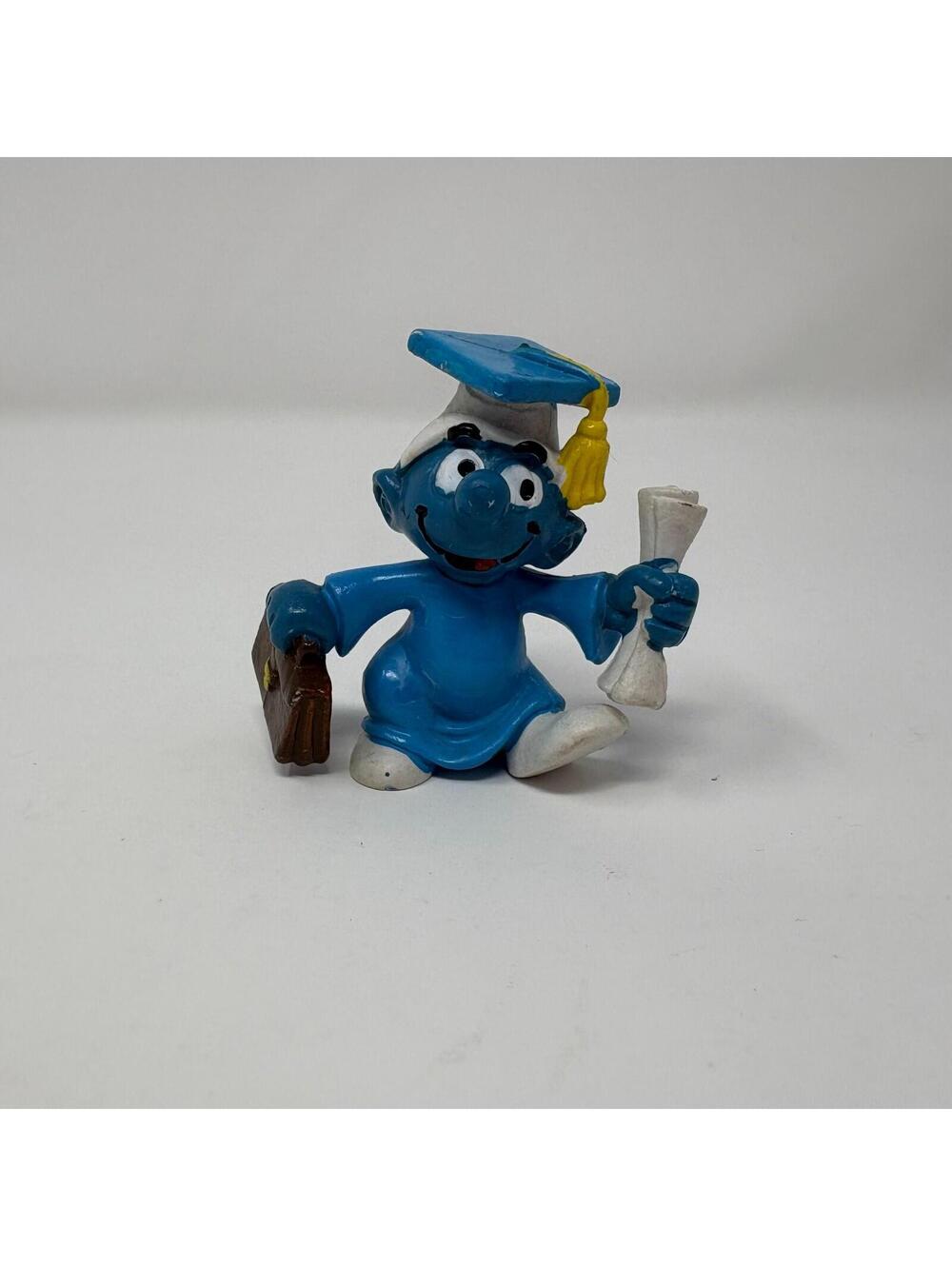 Vintage 1980 Peyo Schleich The Smurfs Graduation Smurf PVC Figure